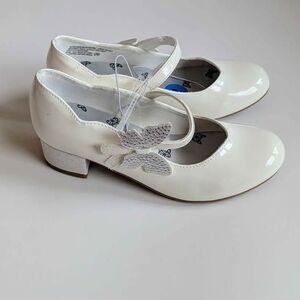 Girls Size 2 Self Esteem Fancy White Sparkly Heels